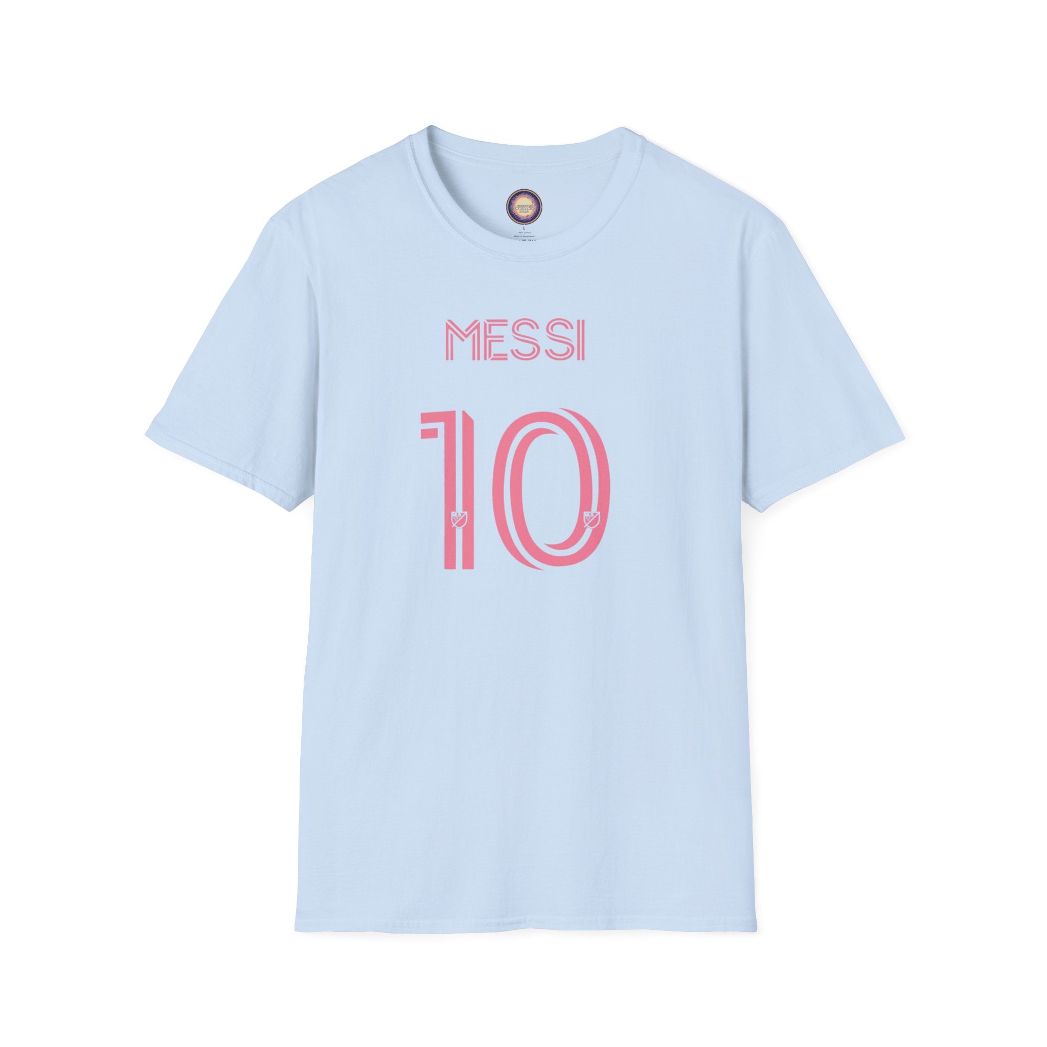 Messi 10 Soccer Jersey T‑Shirt — Back Print Jesus Portrait Graphic Tee