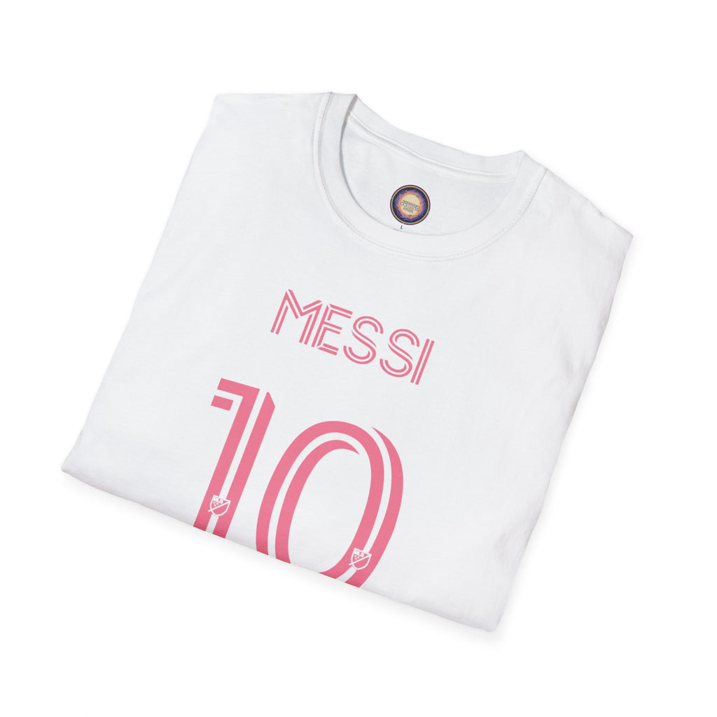 Messi 10 Soccer Jersey T‑Shirt — Back Print Jesus Portrait Graphic Tee