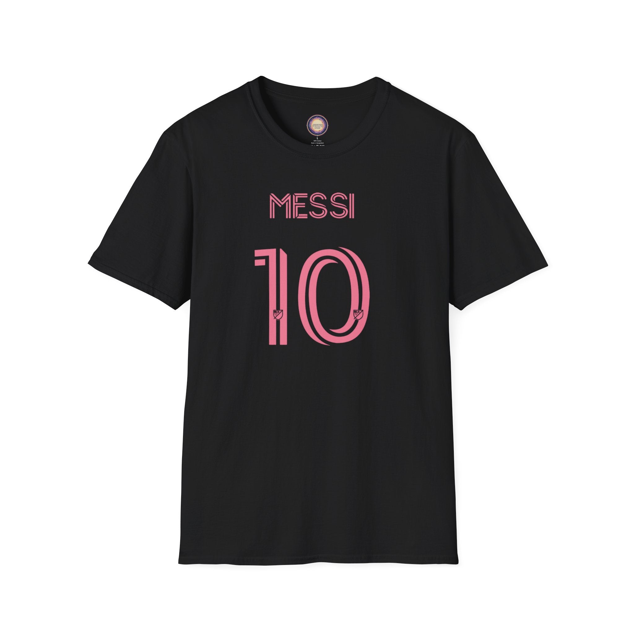 Messi 10 Soccer Jersey T‑Shirt — Back Print Jesus Portrait Graphic Tee
