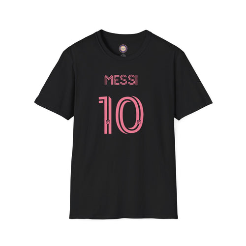 Messi 10 Soccer Jersey T‑Shirt — Back Print Jesus Portrait Graphic Tee