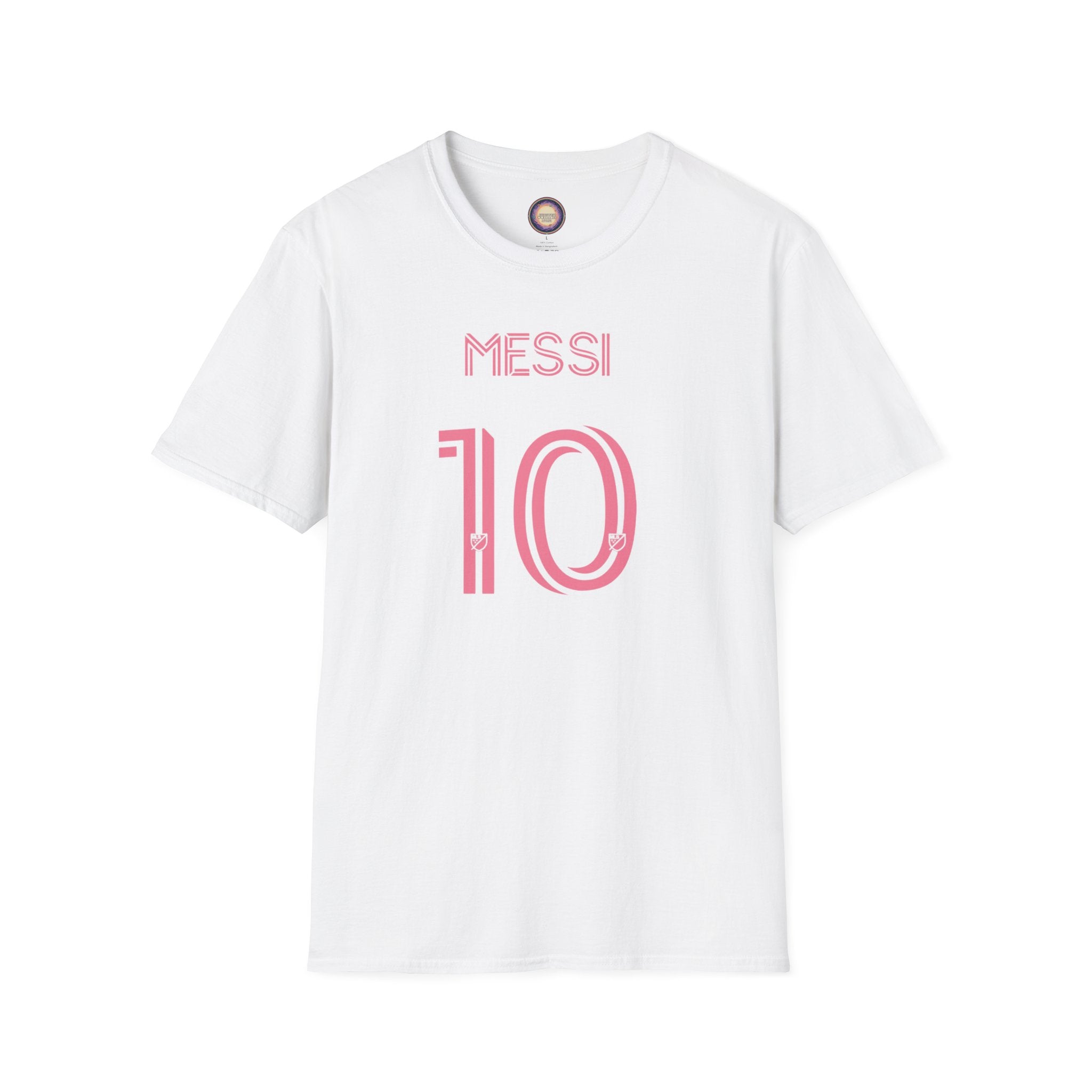 Messi 10 Soccer Jersey T‑Shirt — Back Print Jesus Portrait Graphic Tee