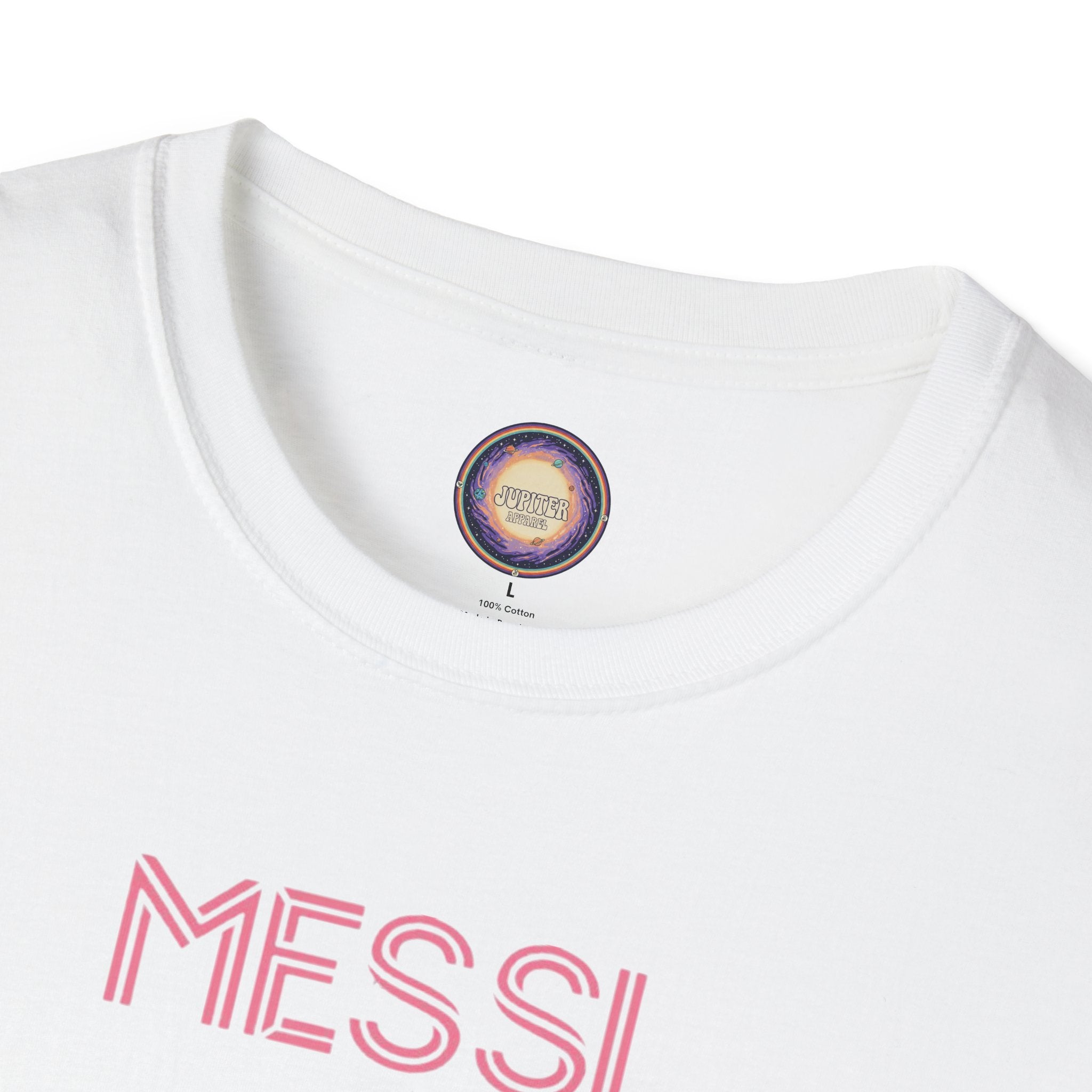 Messi 10 Soccer Jersey T‑Shirt — Back Print Jesus Portrait Graphic Tee
