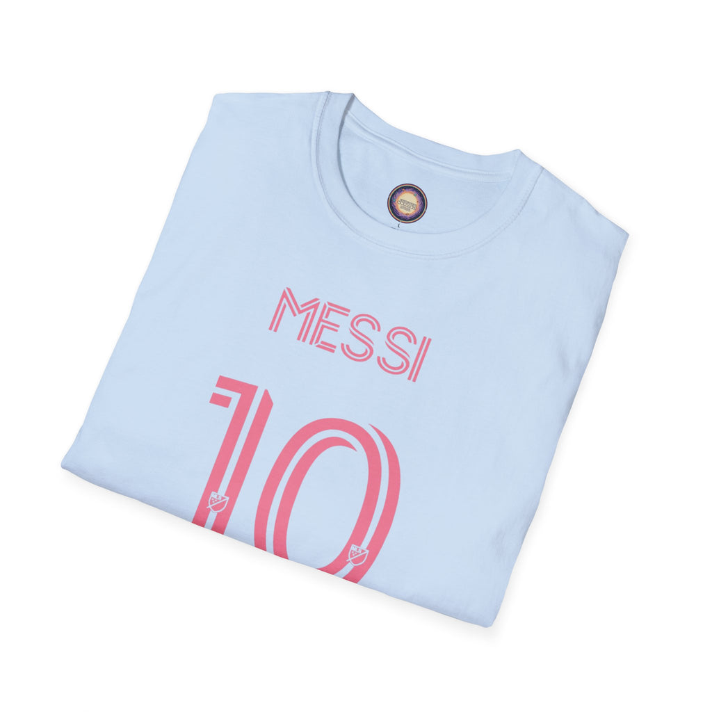 Messi 10 Soccer Jersey T‑Shirt — Back Print Jesus Portrait Graphic Tee
